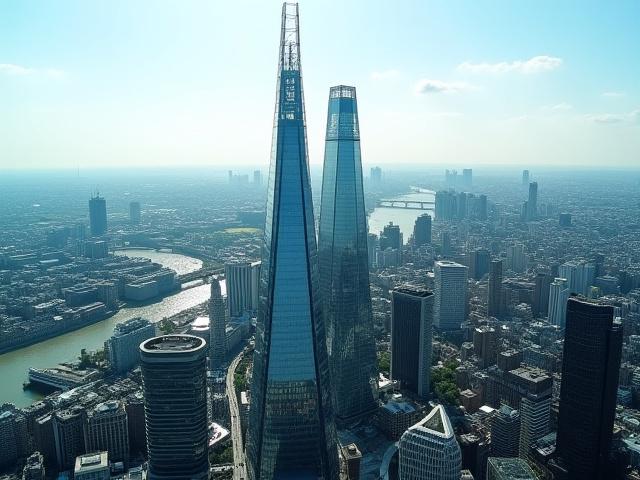 Panoramic view of London featuring The Shard, indicating Upland Decor's central location.
